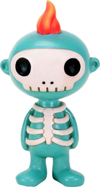 YTC 3.75 Teal and White Chadow Skeleton with Orange Flamed Colored Hair