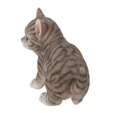 Pacific Giftware Realistic and Cute Grey Tabby Kitten Collectible Figurine Amazing Detail Glass Eyes Hand Painted Resin Life Size 8 inch Figurine Perfect for Cat Lover Collectible