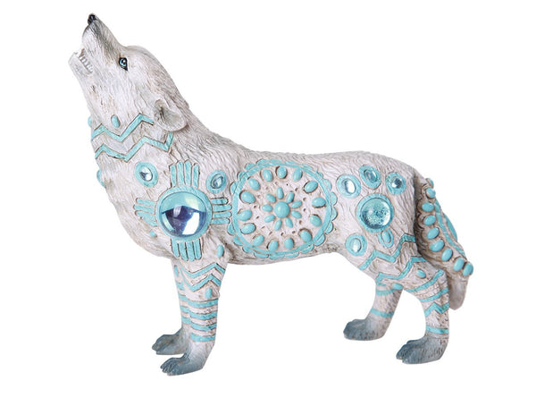 Pacific Giftware The Wolf Spirit Collection Indian Turquoise Sky Stone Wolf Spirit Collectible Figurine