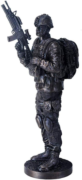 YTC 14 Inch Black Navy Seals Figurine on Guard with Rifle and Full Gear
