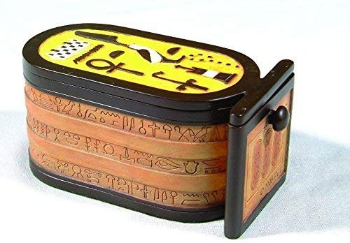 PTC 5.88 Inch Scarab Cartouche Egyptian Shaped Box Statue Figurine