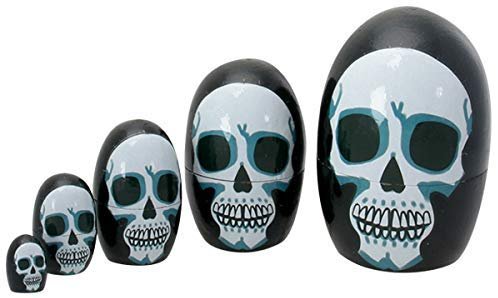 Pacific Giftware PT Skulls Nesting Dolls Resin Collectible Figurine Set