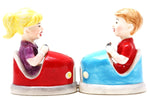 Amusement Park Bumper Cars Magnetic Salt & Pepper Shaker Set S/P