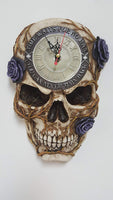 Skull Bone Wall Clock Time Waits For No Man Gothic Wall Art