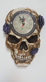 Skull Bone Wall Clock Time Waits For No Man Gothic Wall Art