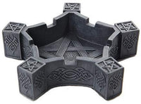 PTC Pacific Giftware Pentacle Geometric Shaped Hand Painted Resin Ashtray, Dark Gray