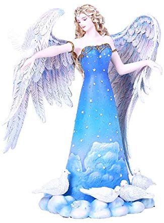 Pacific Giftware Changeling Angel with White Pigeons Statue by Shelia Wolk Home Decor