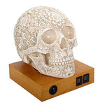 Summit Collection Floral Skull Home Decor LED Lamp with Two USB Charging...