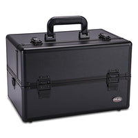 Makeup Train Case 14.5" Professional Cosmetic Organizer Box with Removable/Adjustable Dividers