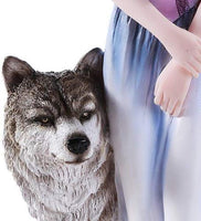 Pacific Giftware Butterfly Winged Fairy with Lone Wolf 9.5 Inch Collectible Figurine