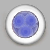 MARINE BOAT BLUE LED STAINLESS STEEL HOUSING ROUND COURTESY LIGHT
