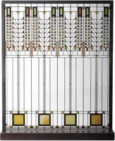 Frank Lloyd Wright Tree of Life Design Painted Glass Display