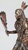 Pacific Giftware Indian Chief Holding Ceremonial Pipe Collectible Figurine 9 Inch Tall