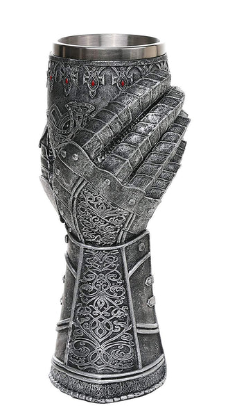 Pacific Giftware Medieval Knight Celtic Cross Gauntlet Style Wine Goblet 9" H
