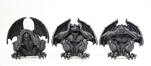 4.25 Inch Gargoyle See Hear No Evil Shelf Sitters Statue Figurine