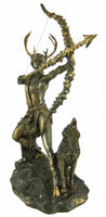 Bronzed Finish Artemis Moon Goddess Greek Statue Diana by Pacific Giftware