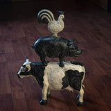 SUMMIT COLLECTION Barnyard Designs Stacked Farm Animals Cow Pig Chicken Figurines Farmhouse Decor