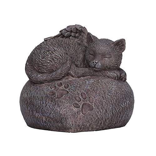 PACIFIC GIFTWARE Angel Cat Memorial Cremation Urn Foot Print Heart Rock Bottom Load