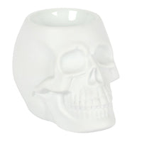 PACIFIC GIFTWARE White Skull Aromatherapy Oil Burner Wax Warmer Tealight Holder