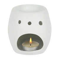 PACIFIC GIFTWARE White Skull Aromatherapy Oil Burner Wax Warmer Tealight Holder