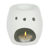 PACIFIC GIFTWARE White Skull Aromatherapy Oil Burner Wax Warmer Tealight Holder