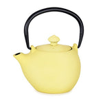 JAPAN COLLECTION Light Yellow Cast Iron Round Teapot With Lid and Stainless Steel Infuser