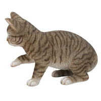 PACIFIC GIFTWARE Realistic Grey Tabby Cat Kitten Collectible Figurine 10 in