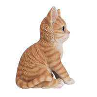 PACIFIC GIFTWARE Realistic and Cute Orange Tabby Kitten Collectible Figurine Amazing Detail Glass Eyes Hand Painted Resin Life Size 8 inch Figurine Perfect for Cat Lover Collectible