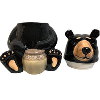Glossy Ceramic Sculpted Cookie Jar Treat Candy Canister