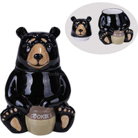 Glossy Ceramic Sculpted Cookie Jar Treat Candy Canister