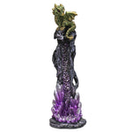 Pacific Giftware Green Dragon Crystal Geode Stick Incense Burner 9.75” Tall