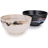 BOTEGA EXCLUSIVE Made in Japan Earthtone 2 PCS Japanese Zen Ramen Noodle Soup Bowl