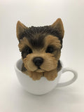 PACIFIC GIFTWARE Adorable Teacup Pet Pals Puppy Collectible Figurine 5.75 Inches (Yorkie)