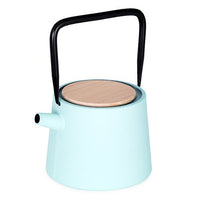 JAPAN COLLECTION Light Green Cast Iron Teapot With Wood Lid and Stainless Steel Infuser