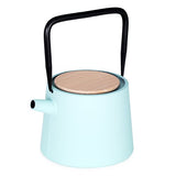 JAPAN COLLECTION Light Green Cast Iron Teapot With Wood Lid and Stainless Steel Infuser