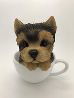 PACIFIC GIFTWARE Adorable Teacup Pet Pals Puppy Collectible Figurine 5.75 Inches (Yorkie)