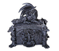 PACIFIC GIFTWARE Medieval Ferocious Dragon Lidded Trinket Jewelry Box Decorative Keepsake Box Rectangular 6.25 Inch L