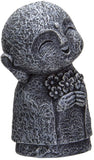 Eastern Enlightenment Happy Japanese Jizo Monk Holding a Batch of Flowers Resin Figurine