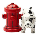 PACIFIC GIFTWARE Dalmation Dog with Fire Hydrant Ceramic Magnetic Salt & Pepper Shaker Set Novelty Gift