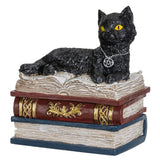 PACIFIC GIFTWARE Wiccan Black Cat Sitting Jewelry Trinket Box