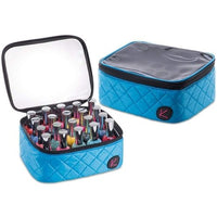 Kiota Nail Polish Essential Oil Storage Pouch With 20 Divider Insert Easy Travel Compact Organizer (Sky Blue)