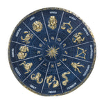 Zodiac Birth Chart Stick Incense Burner Midnight Blue and Gold Accents 6.3” Diameter Horoscope Design