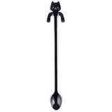 JAPAN COLLECTION Black Long Handle Mixing Stirring Tea Spoon 7.75 Inches Long