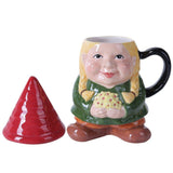 PACIFIC GIFTWARE Gnome Sweet Lady Gnome Lidded Coffee Tea Mug Ceramic