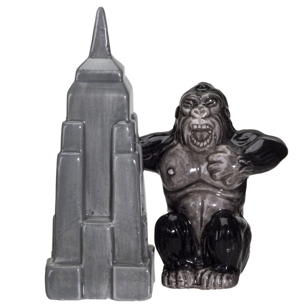 PACIFIC GIFTWARE NY Empire State Building with Giant King Kong Monster Ceramic Salt and Pepper Shakers Set