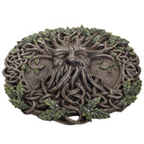 Oak Tree Greenman with Celtic Knots Circular Resin Wall Plaque Home Decor