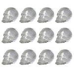PACIFIC GIFTWARE 12 pcs Clear Crystal Like Mini Skulls Figurines Busts