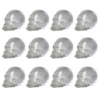 PACIFIC GIFTWARE 12 pcs Clear Crystal Like Mini Skulls Figurines Busts