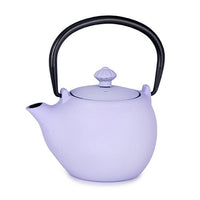 JAPAN COLLECTION Light Purple Cast Iron Round Teapot With Lid and Stainless Steel Infuser