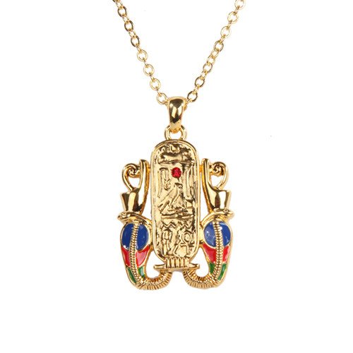 MYSTICA JEWELRY COLLECTION Egyptian Hieroglyph Golden Pewter Necklace Jewelry